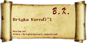 Brtyka Kornél névjegykártya